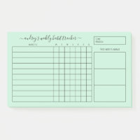 Simple Mint Green White Weekly Habit Tracker