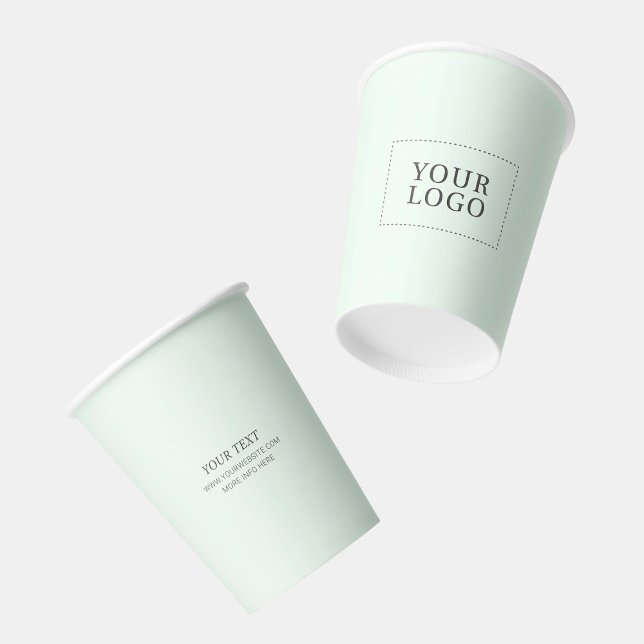 Simple Mint Minimal Business Logo Custom Paper Cup (Creator Uploaded)