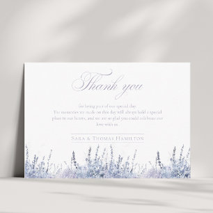Simple Misty Watercolor Abstract Lavender Wedding Thank You Card