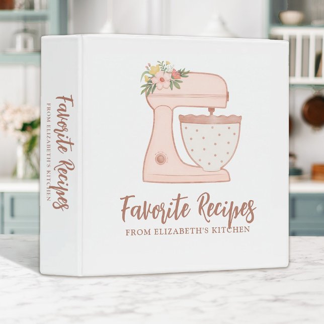 Simple Mixer Floral Cake Bakery Recipe Binder (Creator Uploaded)