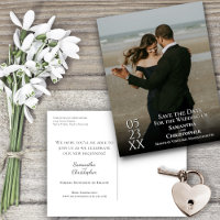 Simple Mod Photo Overlay Wedding Save the Date