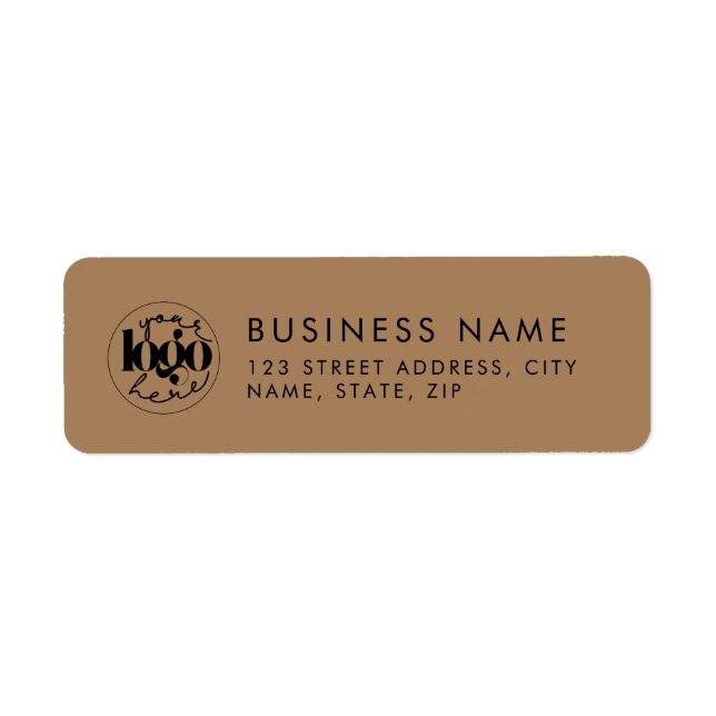 Simple Moderate Orange Custom Logo Return Address  (Front)