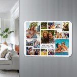 Simple Modern 15 Photo Collage Magnet<br><div class="desc">Create your own personalized photo collage magnet. Add 15 of your favourite pictures and custom colour background in this modern template design.</div>