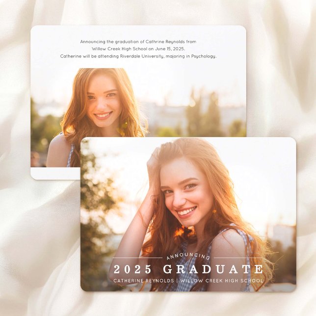 Simple Modern 2 Photo Graduation Announcement (Creator Uploaded)