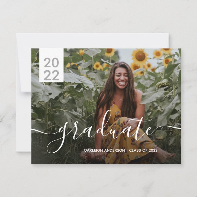 Simple Modern 2 Photo Graduation Announcement (Front)