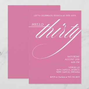 Simple Modern 30th Birthday Invitation
