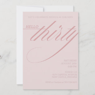 Simple Modern 30th Birthday Invitation