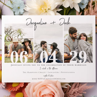 Simple Modern 3 Mariage photo site web Invitation