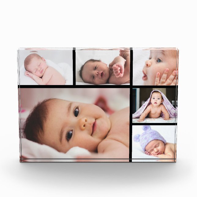Simple Modern 6 Picture Collage Template Photo Block (Front)
