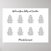 Simple Modern 8 Table Seating Chart