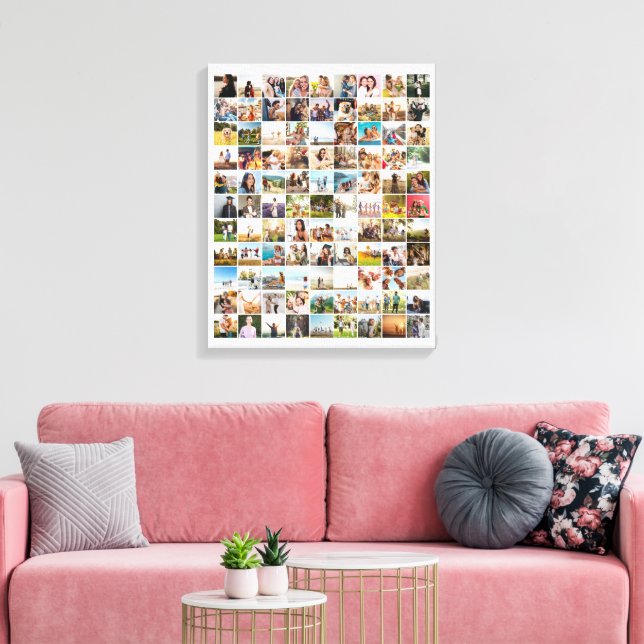 Simple Modern 99 Photo Collage Canvas Print (Insitu(LivingRoom))