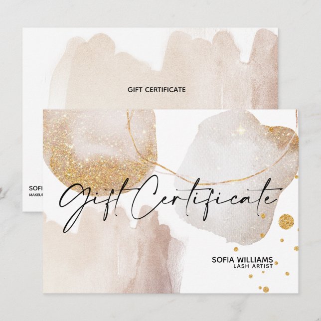 Simple Modern Abstract Certificate Gift Card (Front/Back)