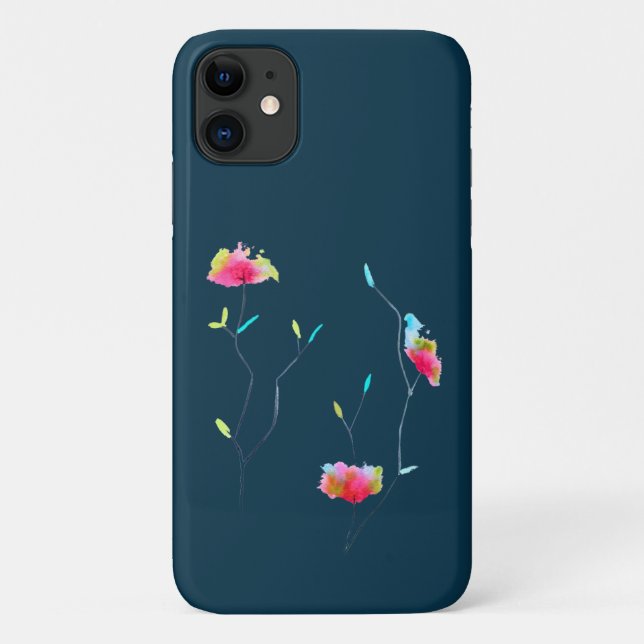 Simple modern abstract Japanese pink flower Case-Mate iPhone Case (Back)