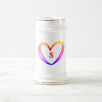 SIMPLE MODERN ADD YOUR LOGO colourful heart mug