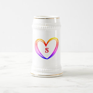 SIMPLE MODERN ADD YOUR LOGO colourful heart mug