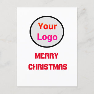 SIMPLE MODERN ADD YOUR LOGO merry christmas Postcard