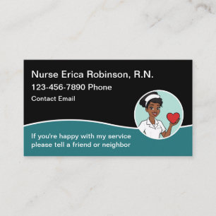 Simple Modern African American Nurse Business Card