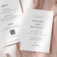 Simple Modern All in One Hand Drawn Heart Wedding