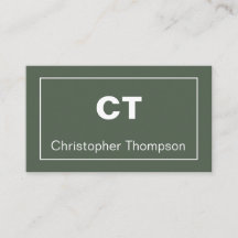 Simple Modern Alpine Green Minimalist Monogram