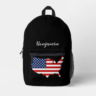 Simple Modern american usa Flag National 4th july Printed Backpack