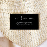Simple Modern and Minimalist Black Wedding Details Enclosure Card<br><div class="desc">These elegant,  black wedding detail insert cards for your guests are simple and minimalist yet very stylish due to the white modern handwritten script and clean layout. Add your wedding website,  or simply type in the details regarding hotel accommodations,  driving directions,  and other important info for your guests.</div>