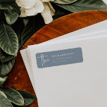 Simple Modern and Minimalist | Dusty Blue<br><div class="desc">These elegant,  dusty blue and white wedding return address labels are simple and minimalist yet very stylish due to the modern handwritten script and clean layout. Add your last name.</div>