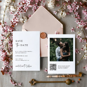 Simple Modern and Minimalist Large Photo Wedding Save The Date