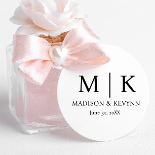 Simple Modern and Minimalist Wedding Classic Round Sticker