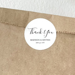 Simple Modern and Minimalist Wedding Classic Round Sticker