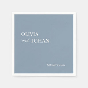 Simple Modern and Minimalist   Wedding Dusty Blue Napkin