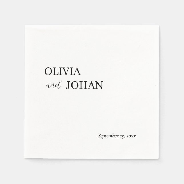 Simple Modern and Minimalist | Wedding Napkin (Front)