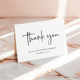 Simple Modern and Minimalist Wedding Thank You Card