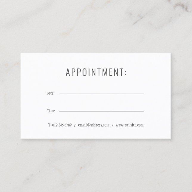 Simple  Modern Appointment Card (Front)