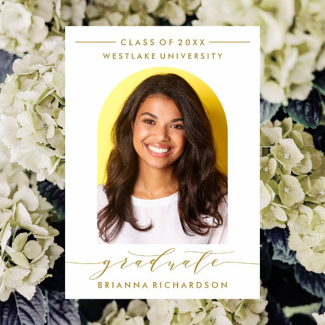 SIMPLE MODERN ARCH SCRIPT GRADUATION INVITATION (Creator Uploaded)