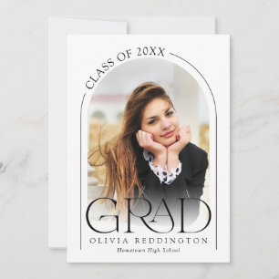 Simple Modern Arch Typography Photo Grad Announcement