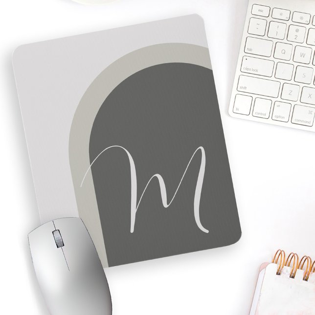 Simple Modern Arch with Monogram Initial Mouse Pad (Creator Uploaded)