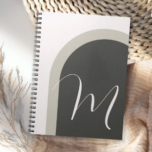 Simple Modern Arch with Monogram Initial Notebook