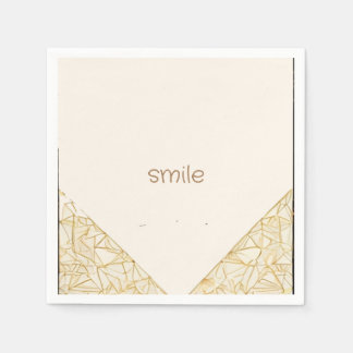 simple modern art in pastel engrved napkin