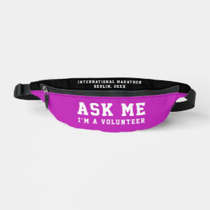 Simple Modern Ask Me Pink White Volunteer Help Fanny Pack