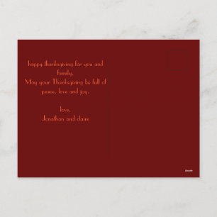 Simple Modern autumn leaves happy thanksgiving Holiday Postcard