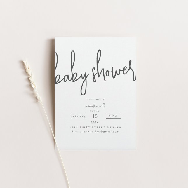 Simple Modern Baby Shower Party Invitation (Creator Uploaded)