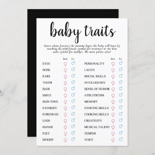 Simple Modern Baby Trait Classic Keepsake Card