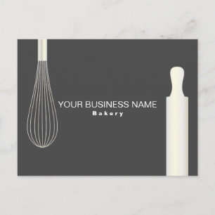 Simple Modern Bakery Pastry Chef Baking Business Postcard