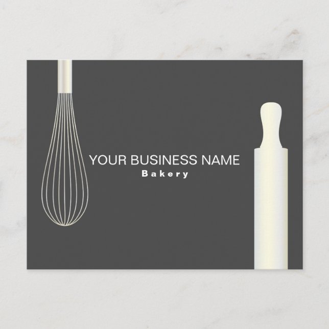 Simple Modern Bakery Pastry Chef Baking Business Postcard (Front)