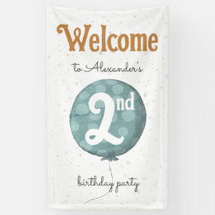 Simple Modern Balloon 2nd Birthday Welcome Banner