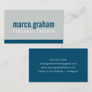 SIMPLE MODERN BAND minimalist masculine navy grey Business Card