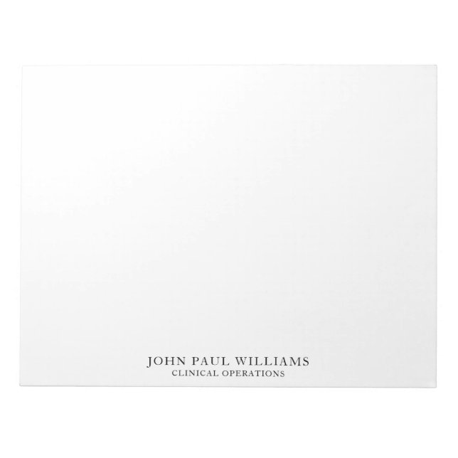 Simple Modern Basic Professional Clean Name Title Notepad (Front)
