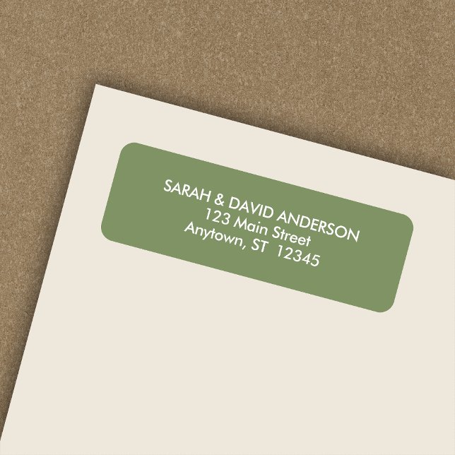 Simple Modern Basil Green Return Address Label (Creator Uploaded)
