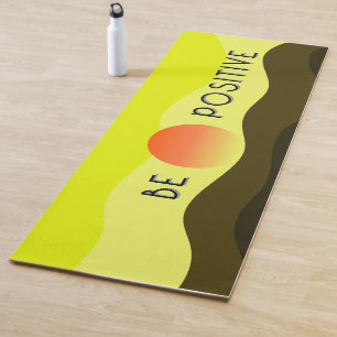 Simple,Modern "Be Positive" Typography Yoga Mat
