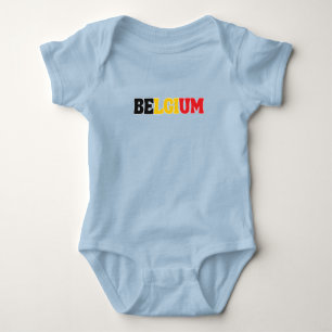 Simple Modern Belgium National Flag Apparel Baby Bodysuit